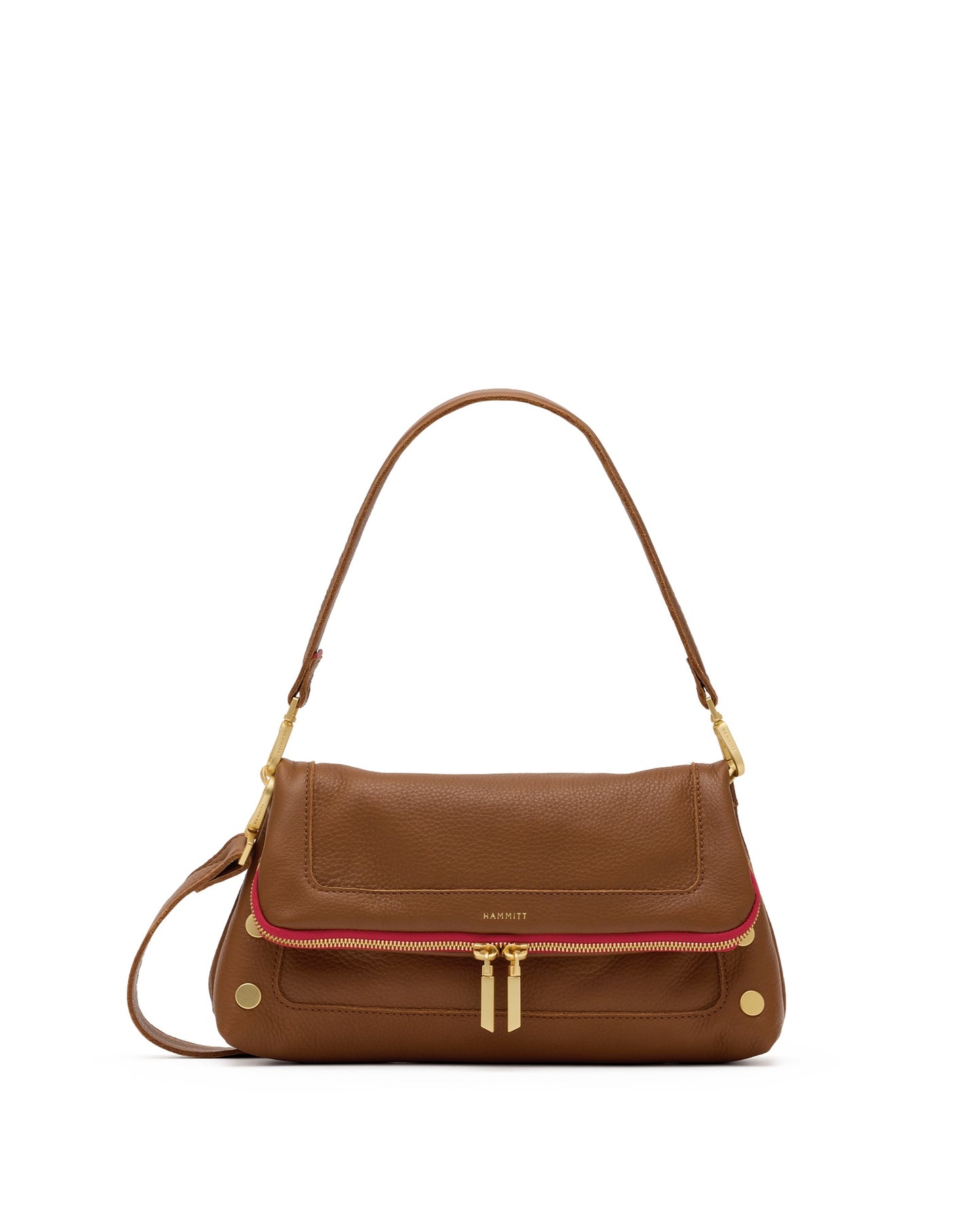 Mahogany Pebble/Brushed Gold Red Zip