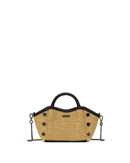 Noir Smooth Raffia/Gunmetal