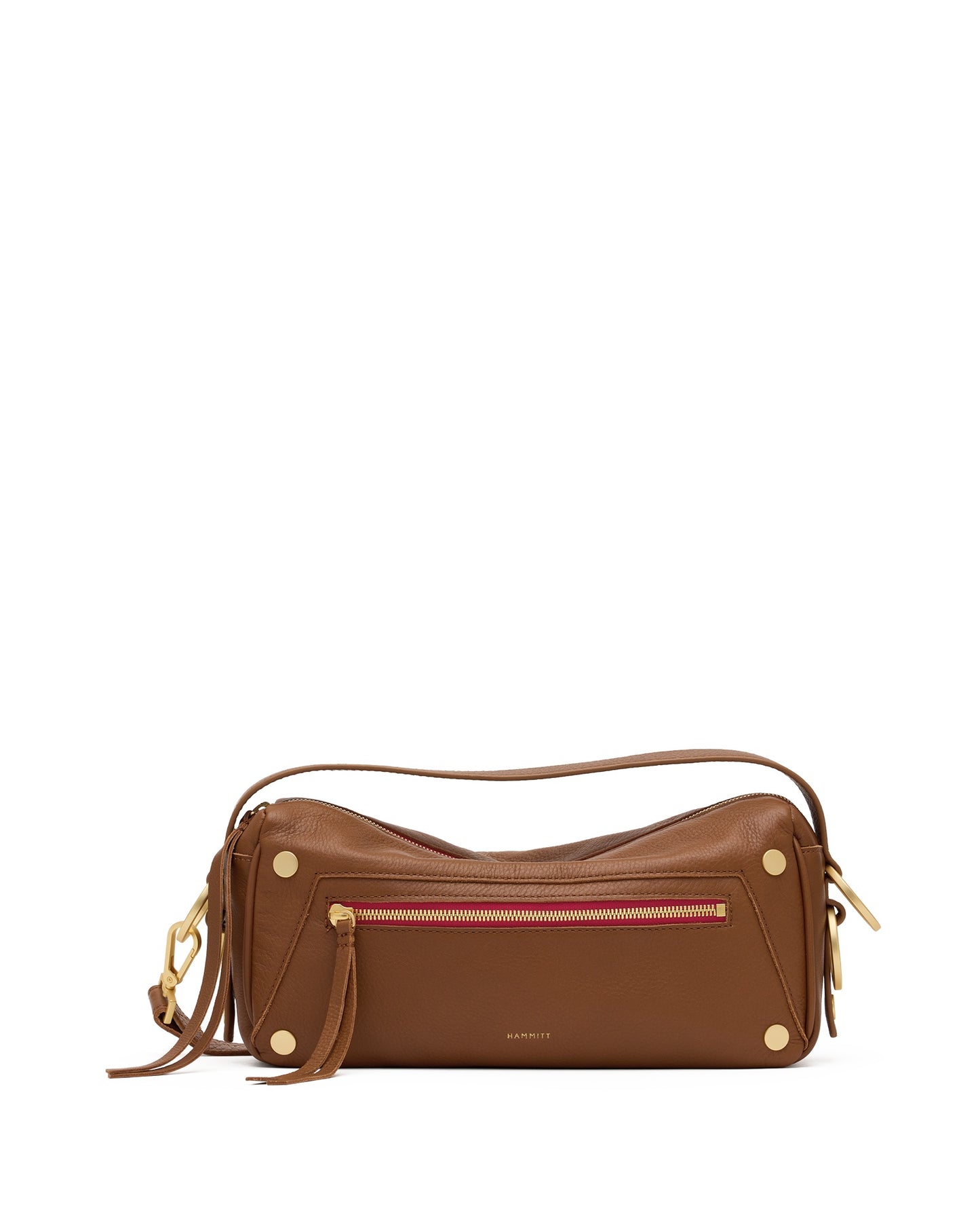 Mahogany Pebble/Brushed Gold Red Zip