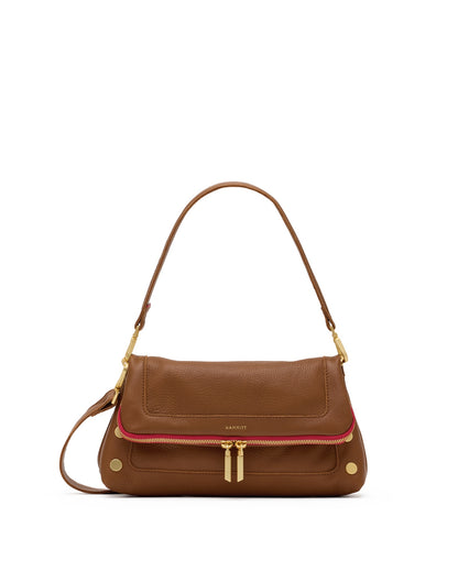 Mahogany Pebble/Brushed Gold Red Zip