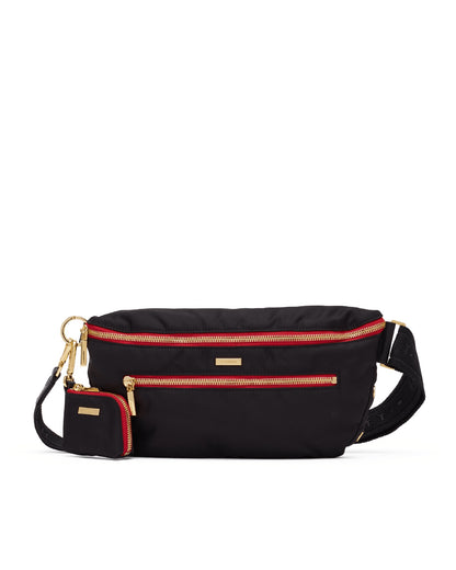 Black Nylon/Gold Red Zip